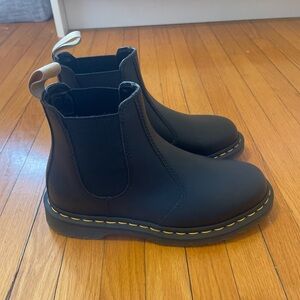 Doc Martens Black Chelsea Boots with Yellow Stitching